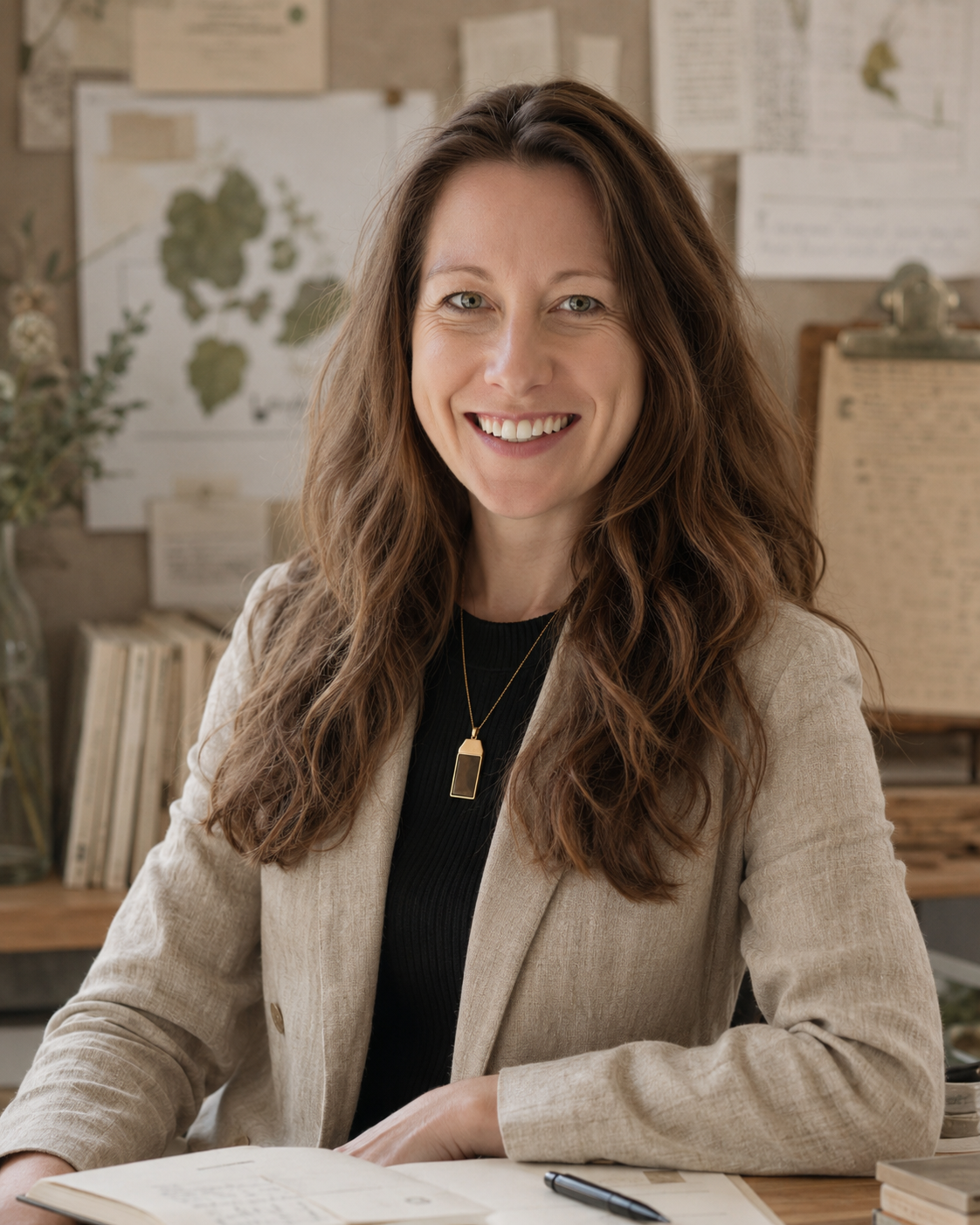 Christine Galligan at her botanical-archive desk